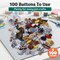 Pet-Themed Decorative Buttons and Embellishments for Sewing & Crafts, Mixed Designs with Dogs. Paw Prints, Dog Bones, Fish, and Cat Motifs, 100+ Pieces